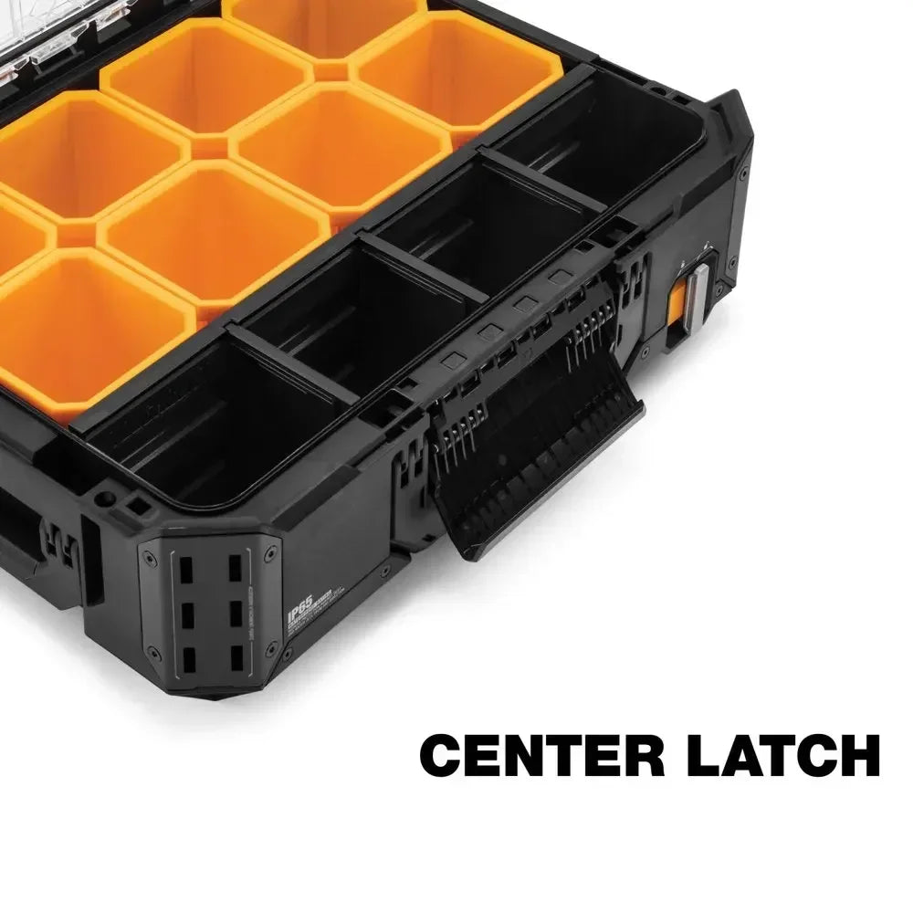 TOUGHBUILT 11-Compartment Large Plastic Small Parts Organizer Includes 8 Deep Bins and 4 Dividers