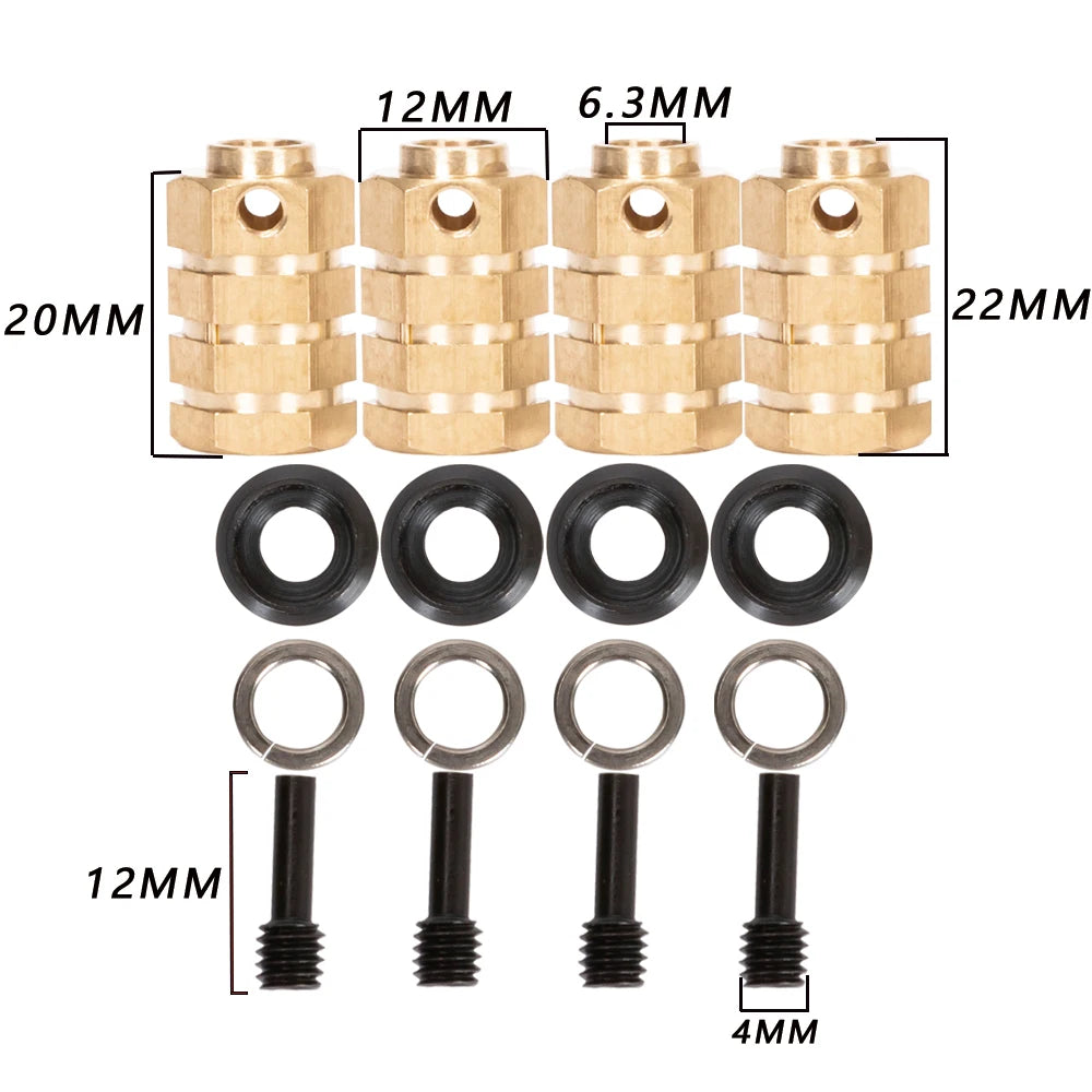 TRX4 4pcs 12mm Wheel Hex Wheel Hub Extended Adapter 6/8/9/10/11/12mm Brass Counterweight for 1/10 RC Crawler Car  TRX-4