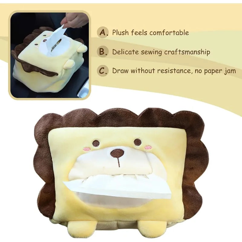 Car Cartoon Penguin Seatback Hanging Tissue Holder Armrest Box Decor