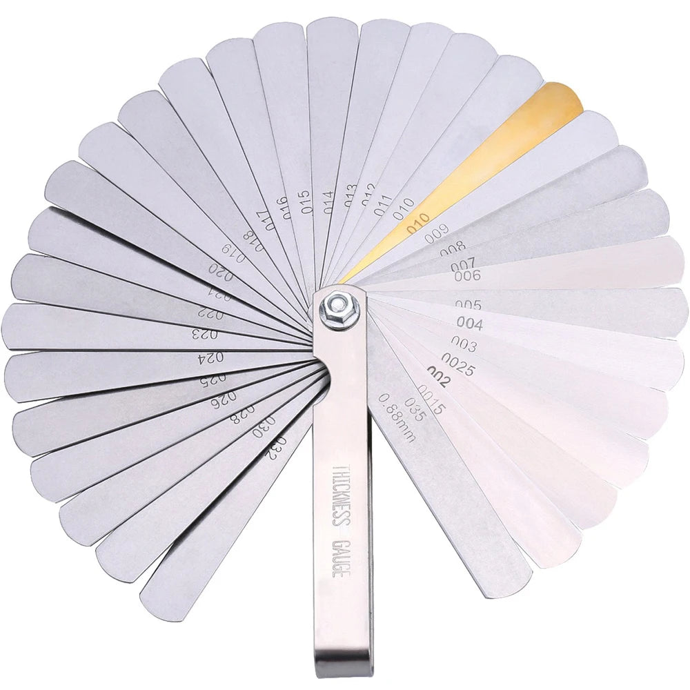 32 Piece Combination Feeler Gauge Portable Durable Various Specifications Arc Stainless Steel Feeler Gauge Gap Gauge Rangefinder