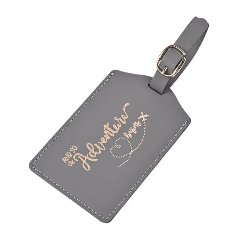 Fashion PU Letter Pattern Cute Luggage Tag men women Suitcase Name Label Luggage Tags Bag Tags for Luggage Travel Accessories