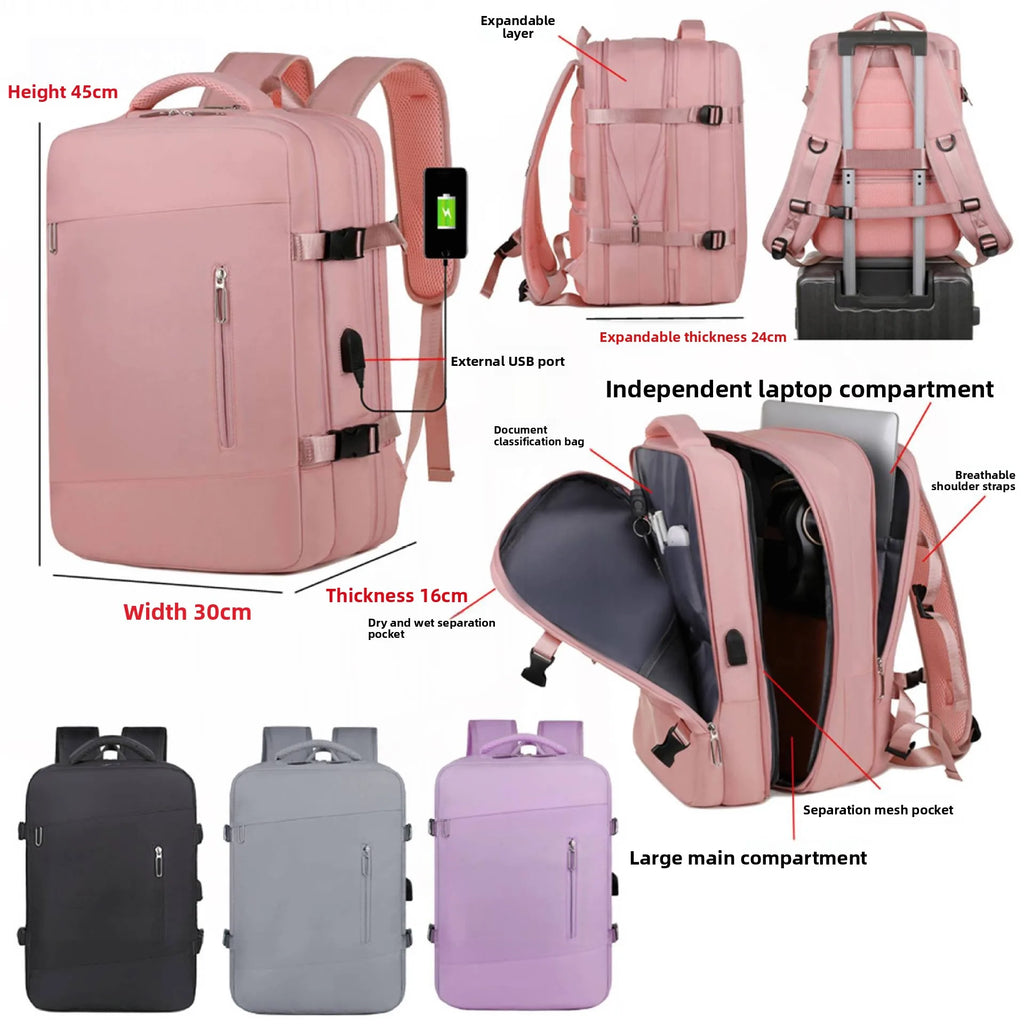 Large Capacity Ultra-Light Multi-Functional Travel Backpack for Women Short Trip Outing Luggage Bag Waterproof Wear-Resistant...