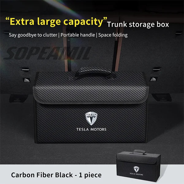 For Tesla Model 3 Model Y Model X Model S Roadster Car Organizer Trunk Storage Bag Auto Multiues Storage Box Stowing Tidying Box