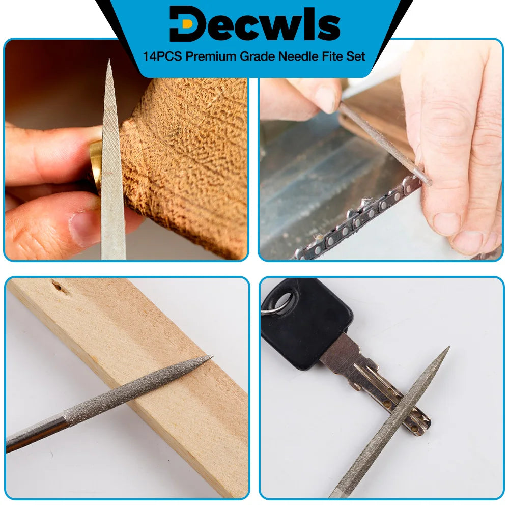13pcs Multi-functional Steel Metal Rasp Needle Files Set Metalworking Tools Diamond Files Steel  Wood Jewelry Polishing Grinding
