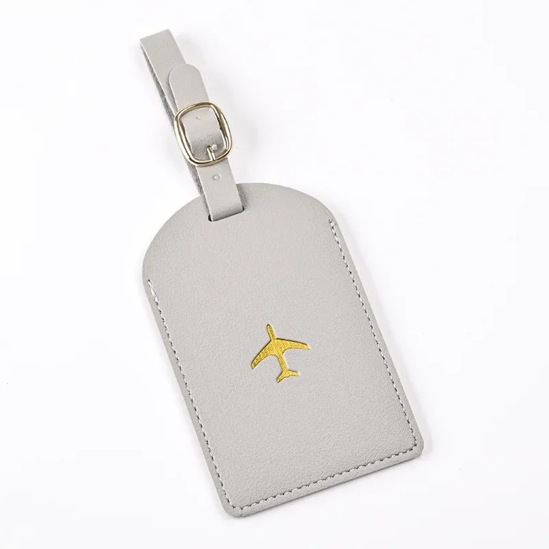 Thicken PU Hot Stamping Aircraft Boarding Pass Luggage Tag  Suitcase Name Label Travel Tags Luggage Tags Travel Accessories