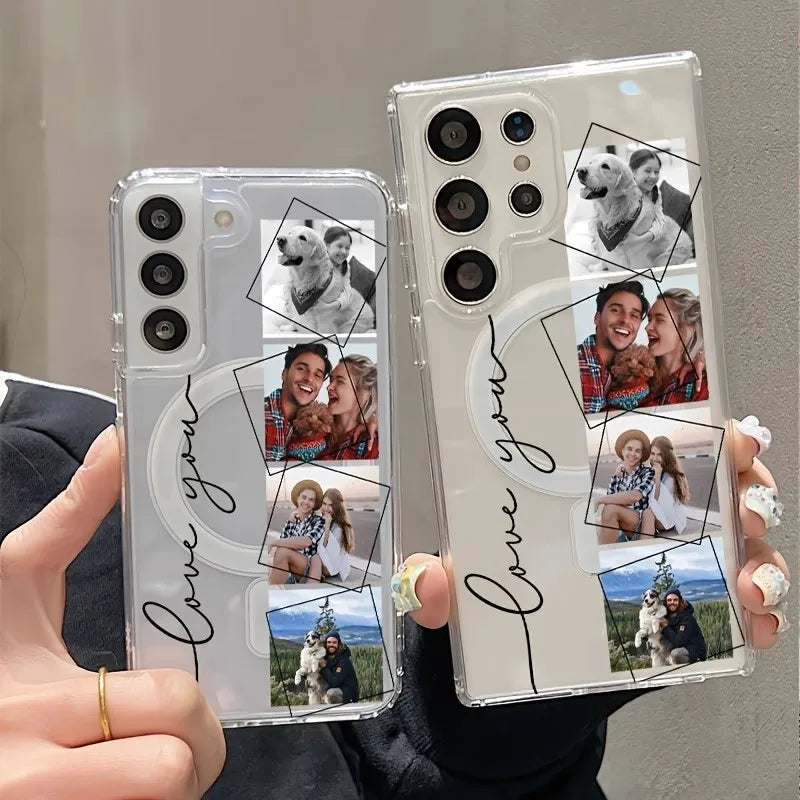 Personalized Custom Photo Magnetic Phone Case For Samsung Galaxy S26 S25 S24 S23 S22 S21 Ultra Plus Edge S20 FE Clear DIY Cover