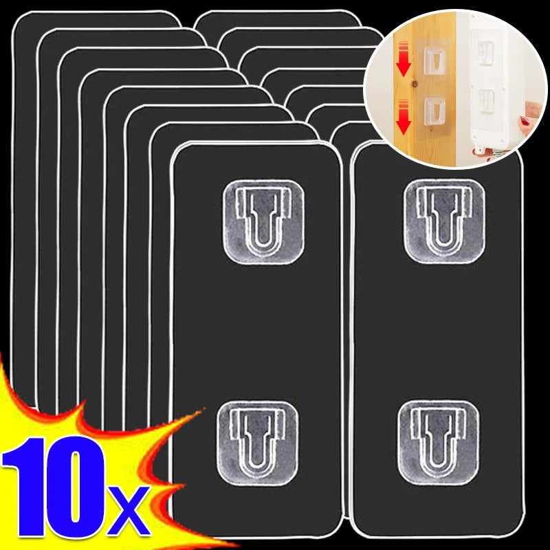 Double-Sided Adhesive Wall Hooks Hanger Strong Transparent Suction Cup Sucker Hooks Kitchen Bathroom Storage Plug Socket Holders