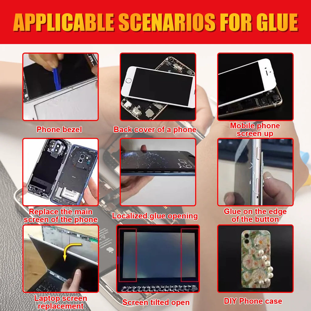 E8000 Phone Screen Bezel Repair Adhesive, E8000 Multi-Purpose Liquid Glue, Super Strong Adhesive for Jewelry, Crafts, Rhinestones, Diy, Phone Screen
