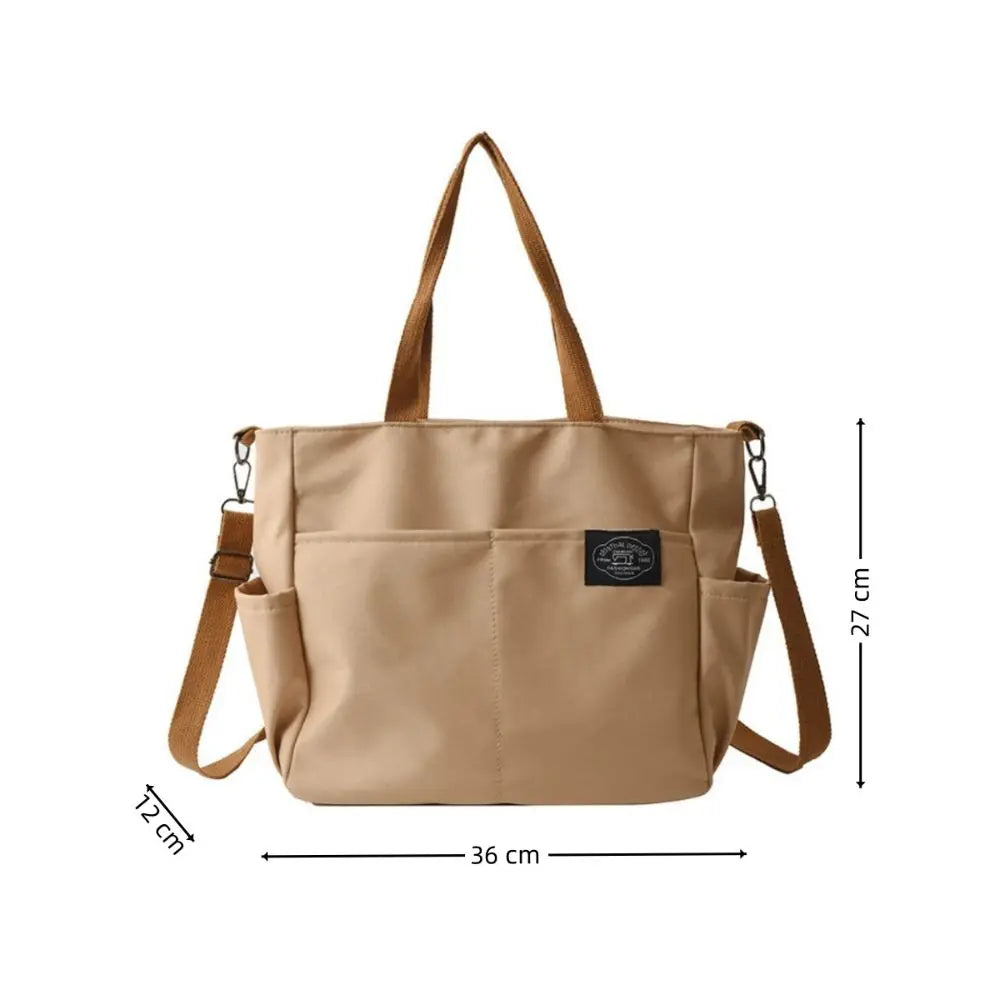 Fashion Women's Shoulder Bag Canvas Large Capacity Crossbody Handbag Multi Pocket Zipper Mommy Bags for Female