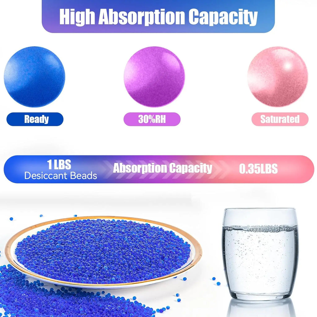 Reusable Silica Gel Desiccant Beads Orange Blue Indicating Moisture Absorber Dehumidifier For3D Printer Electronics Jewelry3-5mm