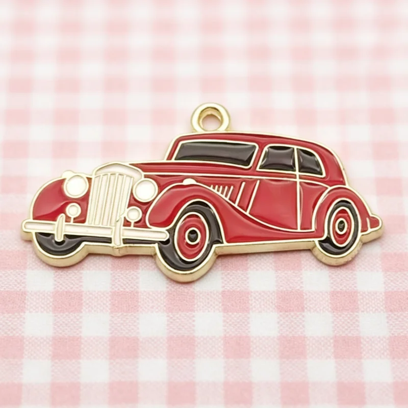 10pcs Car Pendant DIY Jewelry Accessories Alloy Drip Oil Pendant Keychain Earring Pendant