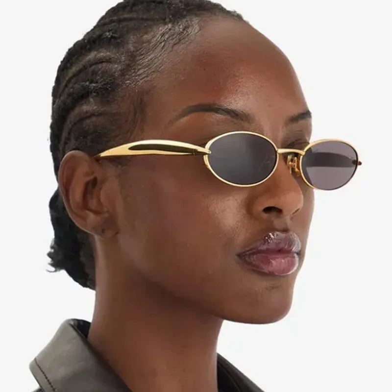 Hiking 1/3pcs New Small Oval Anti Light Glasses 2025 Women Y2K Metal Frame Luxury Brand Shades Fashion Punk Popular Eyewear