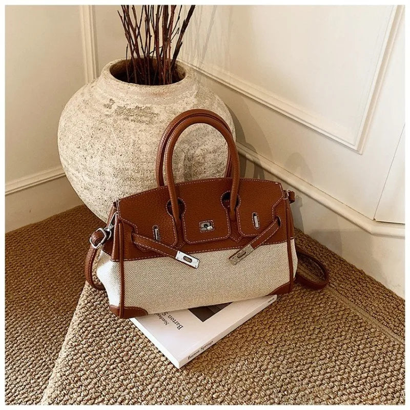 Fashionable Solid Color Diaper Bag High-End Elegant Clutch Shoulder Bag Trendy Large Capacity Crossbody Handbag