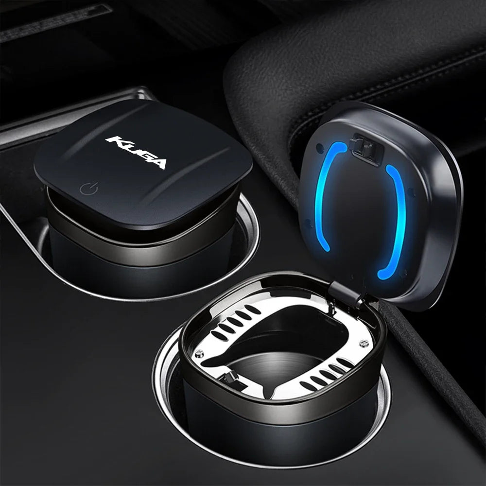 For Ford Kuga MK1 MK2 MK3 Portable LED Car Ashtray Cigarette Ash Holds Cup Ashtray Holder Auto Interior Storage Accessories