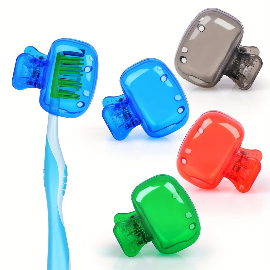 1/2/4PCS Toothbrush Head Covers - Travel Protector Cap Case, Color Combo Clip for Household & Camping, Durable Plastic Portable