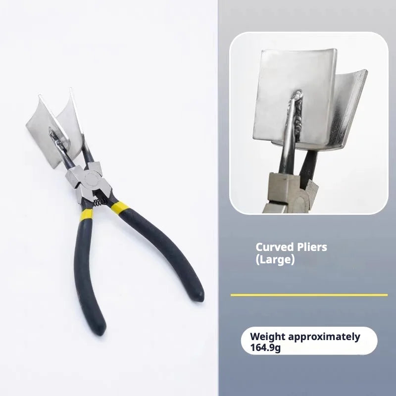 Glass Lampworking Pliers Flat Shaping Straight Pliers Handmade DIY Glass Blowing Craft Art Tool
