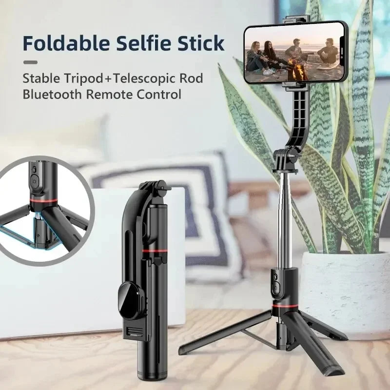 Wireless Selfie Stick for Smartphone  27 Inch Tripod with Bluetooth Remote Foldable Stand for Vlog Shooting Record