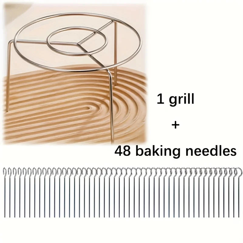 25/49pcs Air Fryer Rotating Skewer Rack, Stainless Steel, Round for Kabobs, Grill Accessory for Home Kitchen, Oven, BBQ