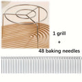 25/49pcs Air Fryer Rotating Skewer Rack, Stainless Steel, Round for Kabobs, Grill Accessory for Home Kitchen, Oven, BBQ