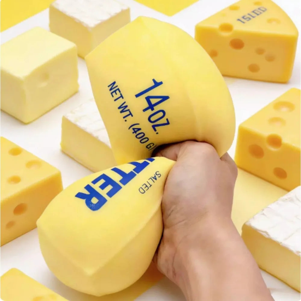 1PC 14cm Antistress Butter Stick Stress & Anxiety Relief Fidget Toys Slow Rising Squishy Squeeze Elastic Cheese Stick Prank Toys