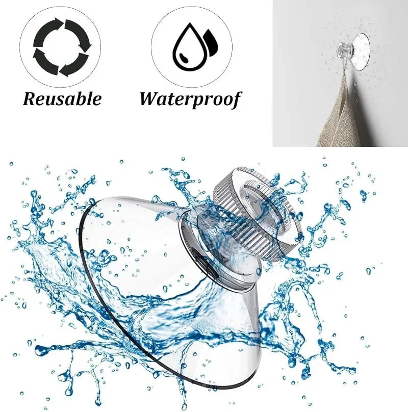 25/32/41/50mm Transparent Suction Cup Hook with Screws Self Adhesive Mushroom Head Sucker Pads Hooks Waterproof Wall Holders