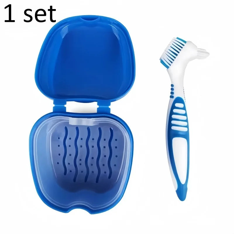 Denture Box Dental Fixator Denture Storage Box Toothbrush Oral Hygiene Products Clean Artificial Denture Storage Accessories