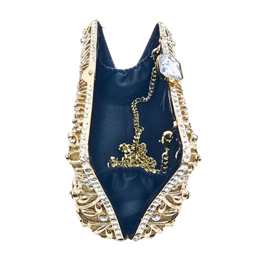 Diamond-encrusted Dinner Empty Metal Diamond Clutch Bag Ladies Banquet Rhinestone Bag Party Gathering Designer Luxury Bags Woman