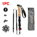 Trekking Poles Ultralight Carbon Fiber Folding Hiking Nordic Walking Stick Quick Flip-Lock Telescopic Crutches