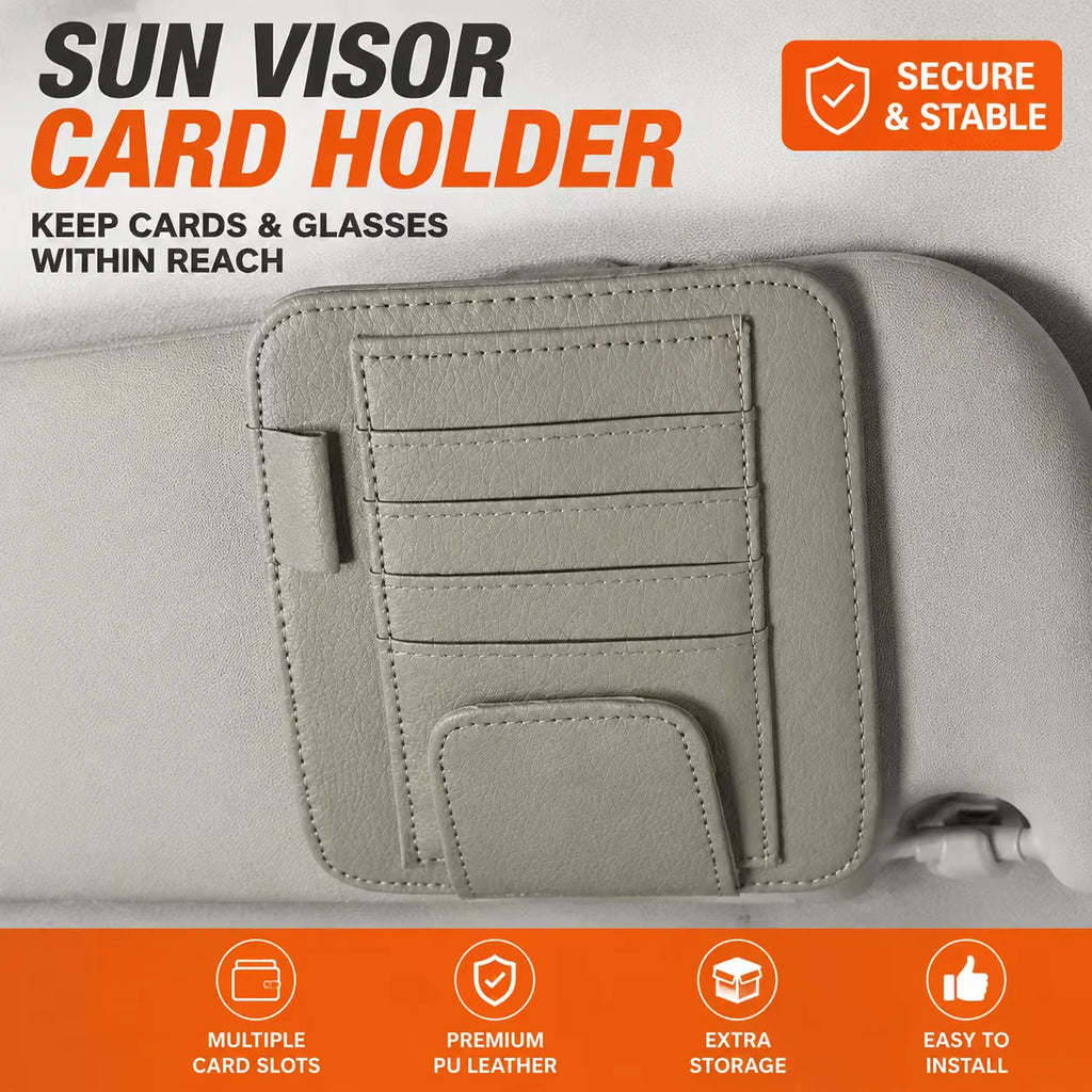Car Sun Visor Glasses Holder Magnetic Eyeglasses Hanger Clip Luxury Leatherette Car Sunglasses Holder Mount Universal