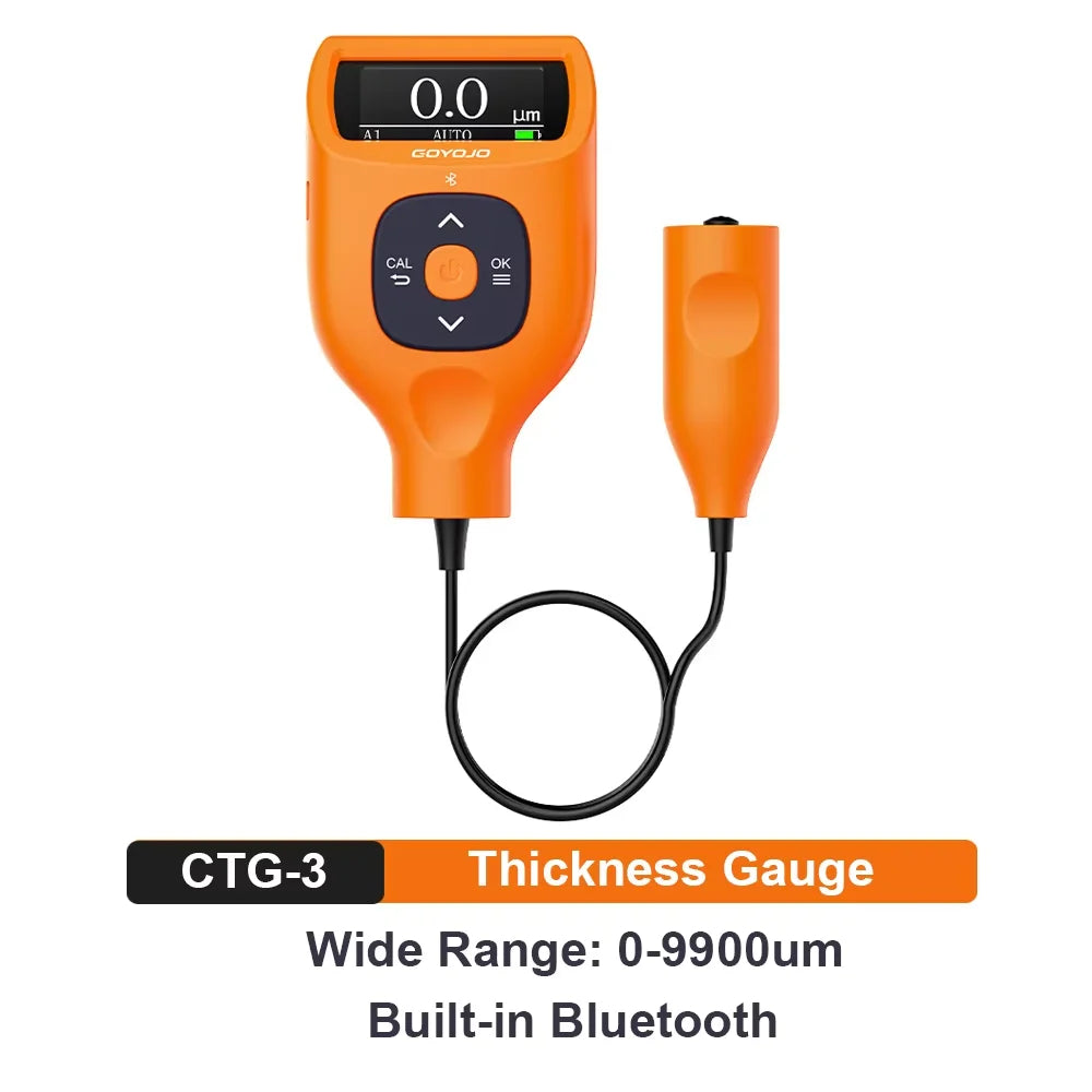 New portable coating thickness gauge with three color LED indicator light for rapid detection of 3000 to 9900 microns CTG series