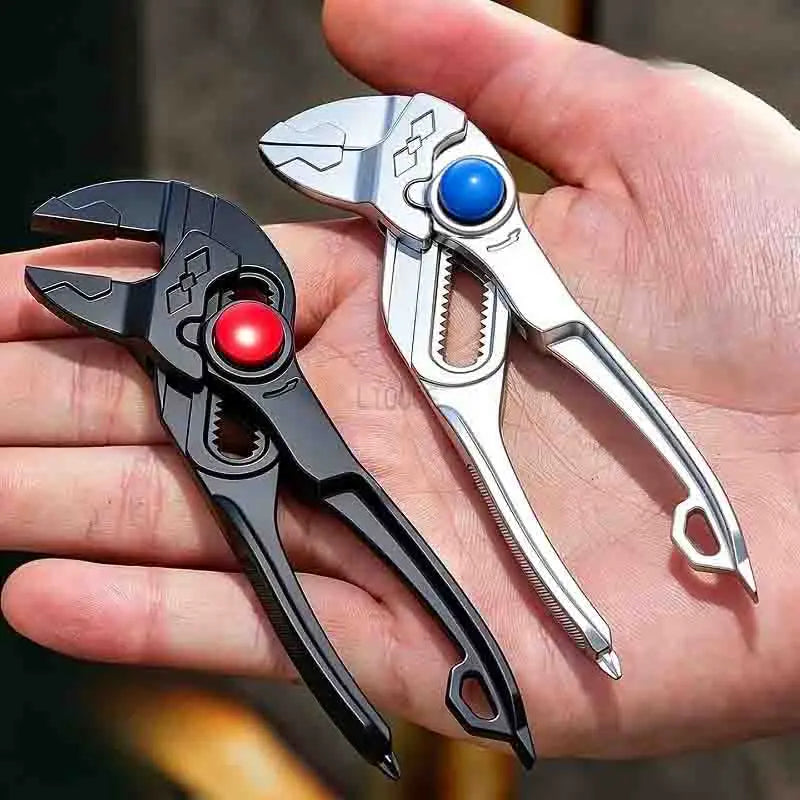 4 Inch Multifunctional Water Pump Pliers Portable Thickened Quick Adjustable Mini Pipe Pliers with Screwdriver Tip Nut Removal