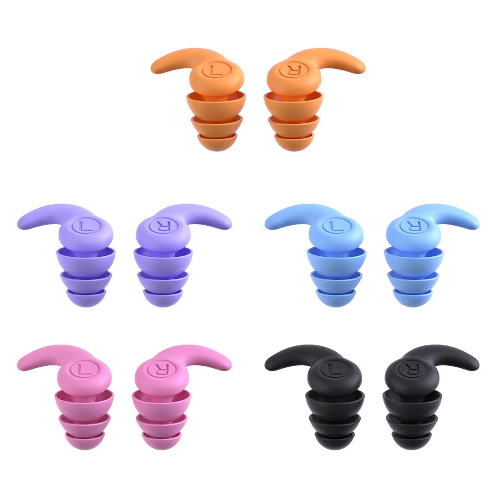 Children Silicone Ear Protector Canceling Noise 3 Layers Swimming Earplugs Hearing Protector anti-noise Plugs Noise Reduction