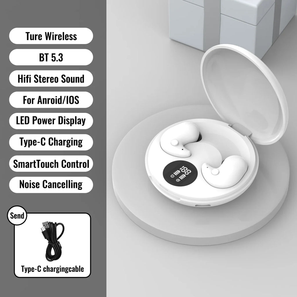 Sleep Invisible Earphone Mini Hidden Headphones In Ear IPX5 Waterproof Wireless Bluetooth Earbuds with Mic HIFI Music Headset