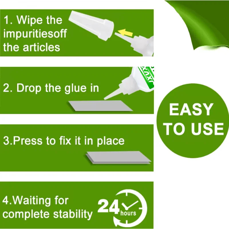 JXVX 1-5PCs 495 Super Glue Strong Fast Drying Instant adhesive - Universal Cyanoacrylate Glue Mighty Instant Glue for Resin Ceramic Metal Glass Liquid Glue Tool Includes dispenser,20g.