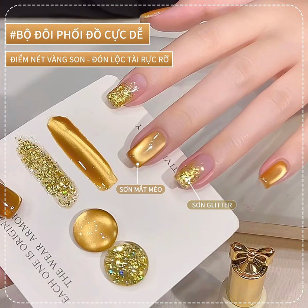 MIANEL 10ML Specially Blended Golden Osmanthus Cat Eye Nail Polish Gel 2026 New Style Versatile Cat Eye Nail Polish Nail Art Set