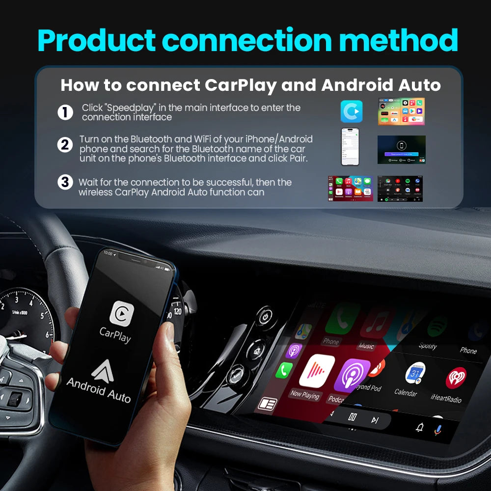 PLAYAIBOX Android 15 Android TV Box CarPlay Ai Box Support Netflix YouTube Google Play Store Wireless CarPlay & Android Auto