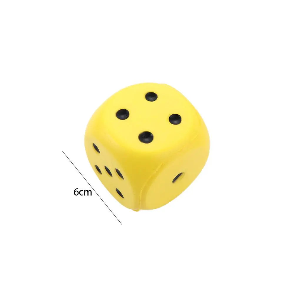 1PCS Big Sponge Dice Soft and Elastic Toys Color Solid Point Dice Side Length 6cm Cognitive Amusing Props