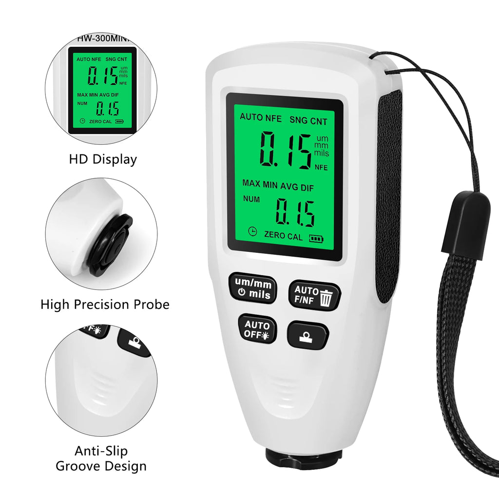 Automobile Thickness Gauge Car Paint Tester Thickness Coating Meter Ultra-precise 0.1micron/0-1300 Fe&NF Film Measuring Tools