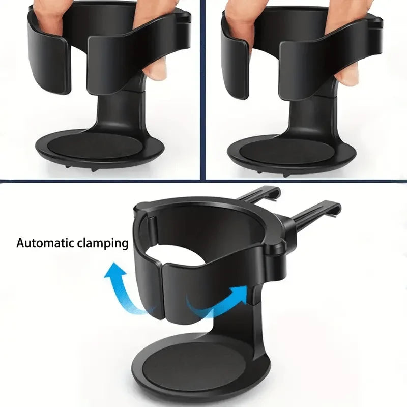 Adjustable Car Vent Cup Holder with Sponge Base Secure Grip for Bottles and Cans Easy Installation Design