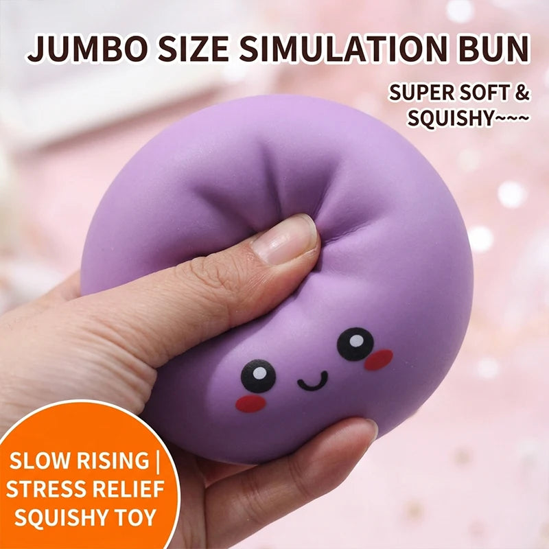 Colorful Dumpling Squishy Stress Relief Balls with Steamer Reusable Rebound Squeeze Reliever Dough Ball Home Office Gifts