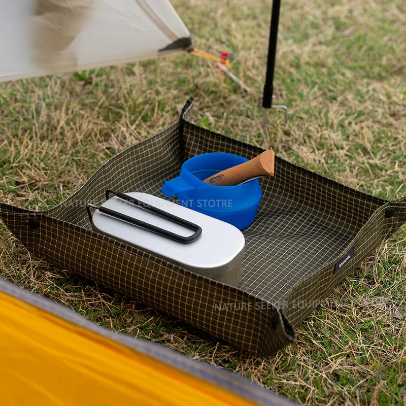 Ultra Light Storage Tray for Outdoor Camping Hiking Folding Storage Basket UHMWPE Camp Equipment Gear 24g
