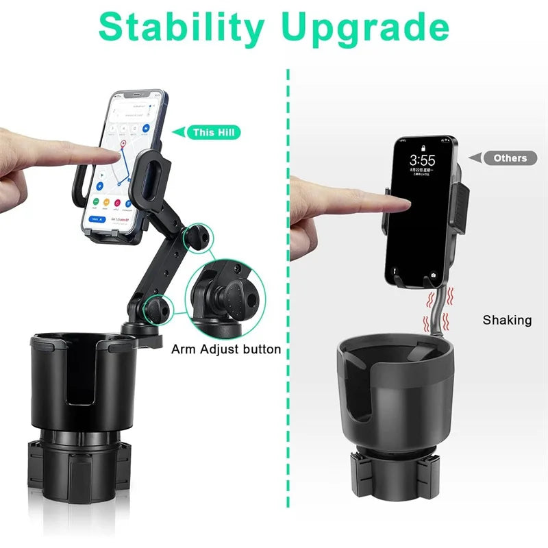 1PC With Phone Holder, Storage Box Tray, Car Accessories Adjustable Universal Car Cup Holders Drink Holder Expander Adapter