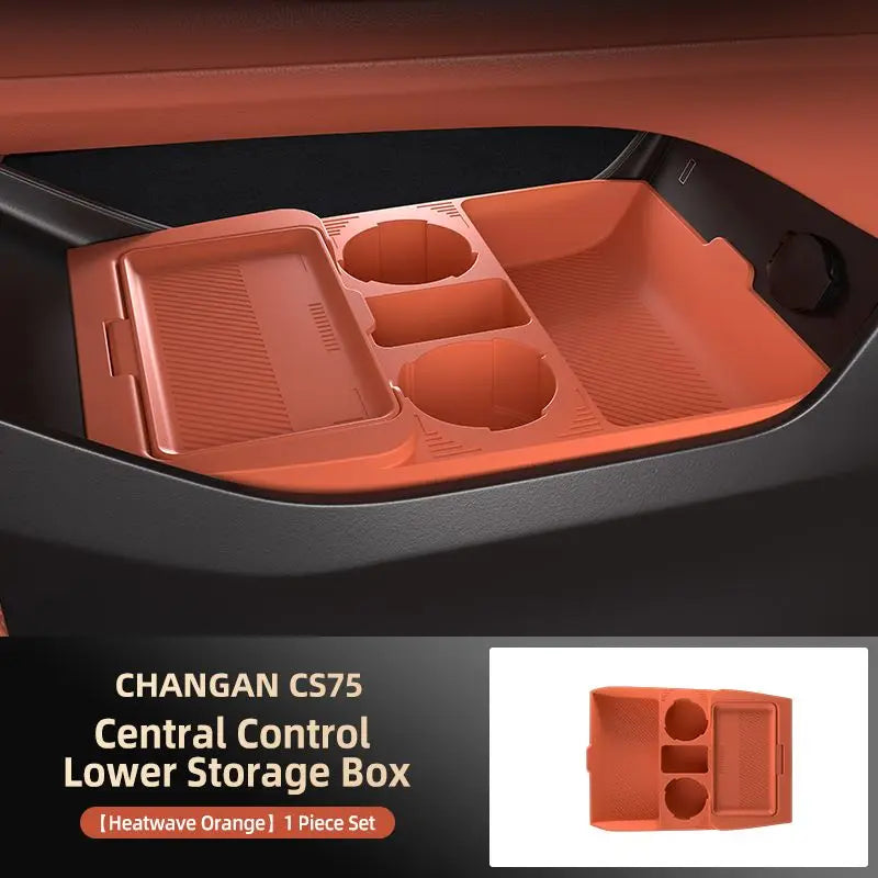 Storage Box For Changan CS75 Plus 2025 Car Styling Under Layer Central Control Organize Armrest Box Silicone Storage Accessories