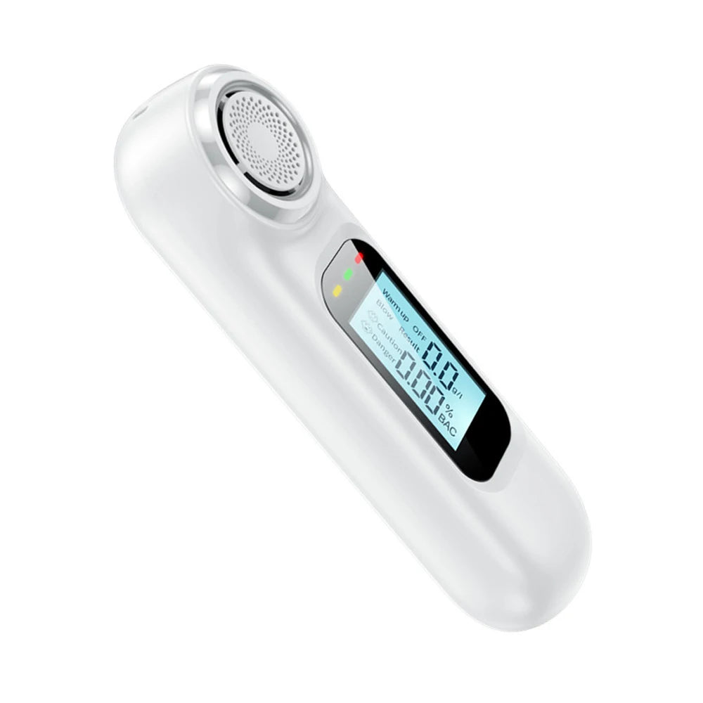 Portable Digital Breathalyzer Mini Professional Rechargeable Alcohol Tester Breathalyzer Drink Driving Analyzer LCD Display