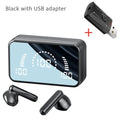Wireless Tv Earbud Tws Bluetooth Headset with USB Adaptor 9D Stereo Earphone CVC Noise Cancelling 2000mA Charging Box Mic for TV