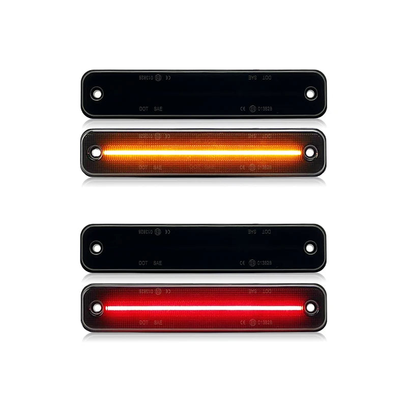 For Hummer H2 2003-2009 Clear & Smoked Lens LED Side Marker Lamp Amber Front Red Rear Side Fender Lights