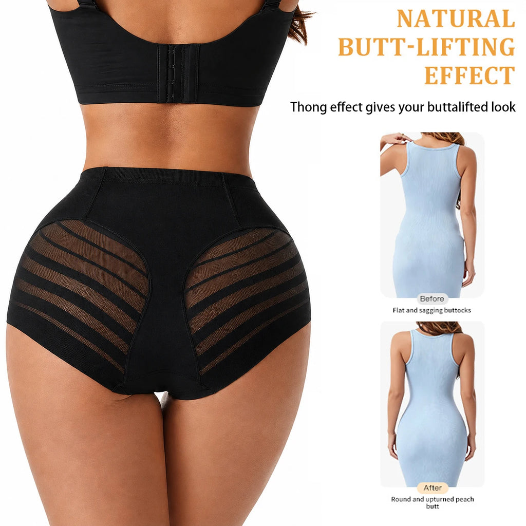 Seamless Panties High Elastic Nylon Crossover Waist Tummy Control Underwear Cross Slimming Whole Day Comfort Triangle Panties