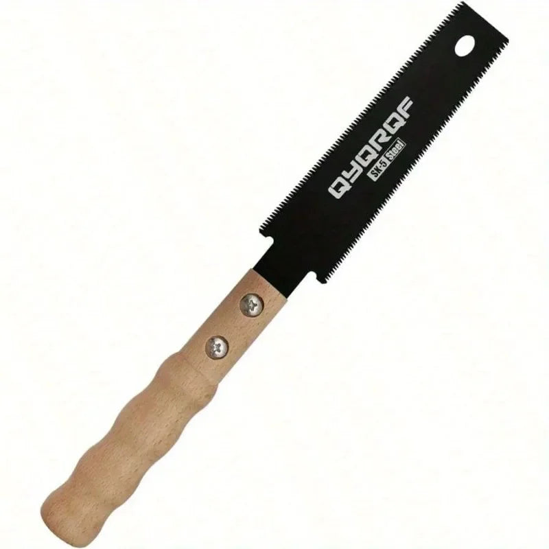 1PC Black Small Hand Saw 6 Inch Japanese Pull Saw with Double Edges 15/17 TPI Flush Cut Saw for Woodworking DIY Projects