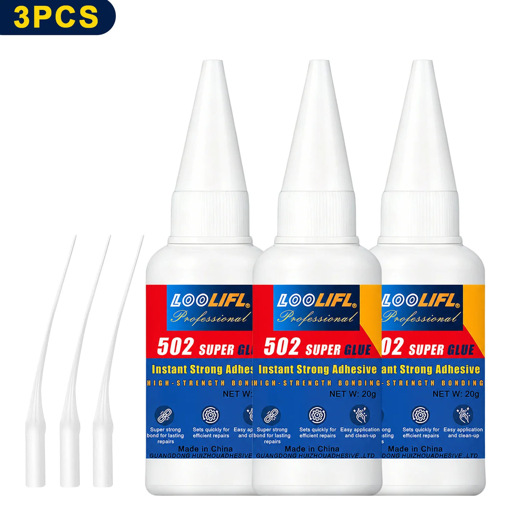 502  cyanoacrylate Instant Super Glue High Strength Adhesive with Multipurpose Repair Glue for Craft Metal Plastic Ceramic Wood