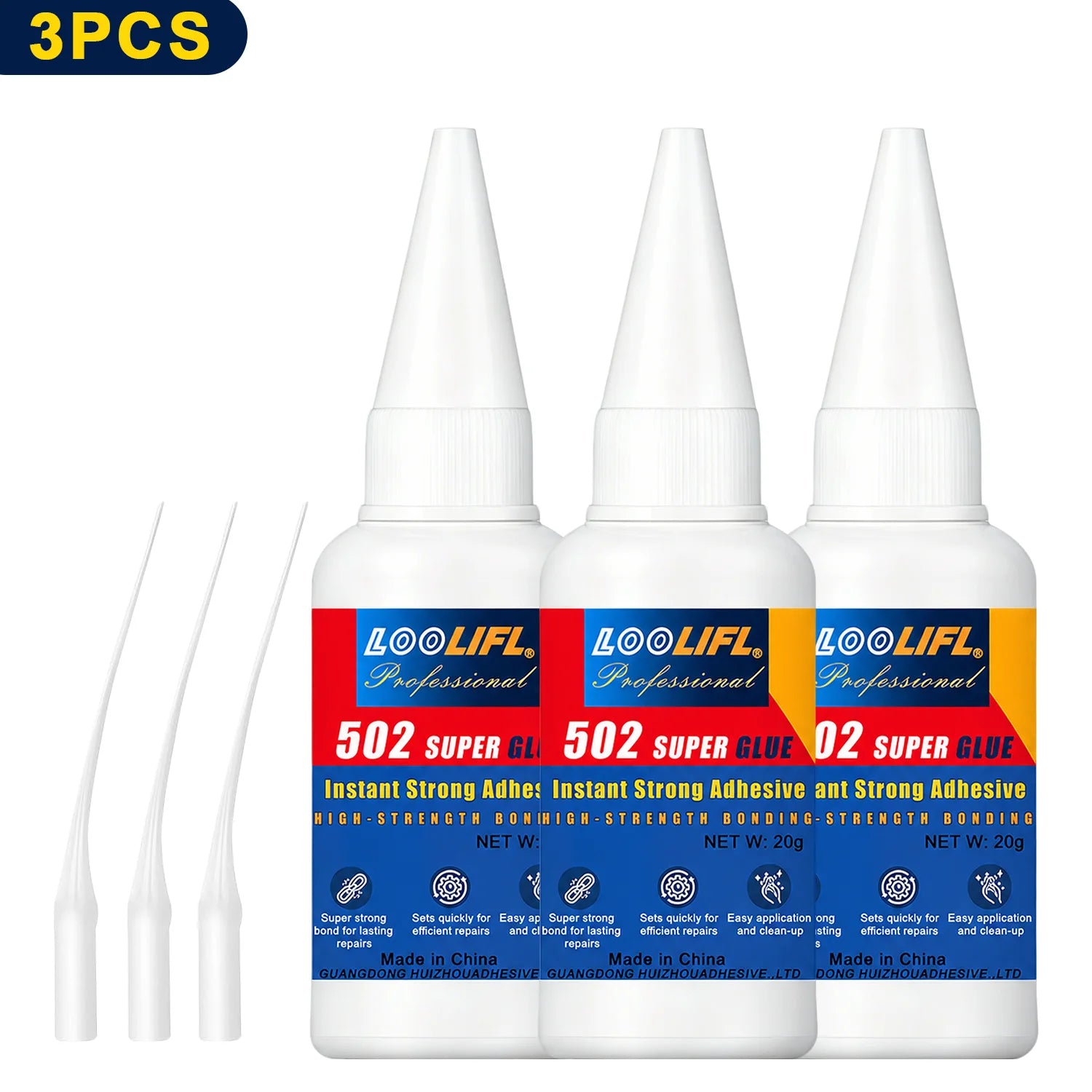 502  cyanoacrylate Instant Super Glue High Strength Adhesive with Multipurpose Repair Glue for Craft Metal Plastic Ceramic Wood